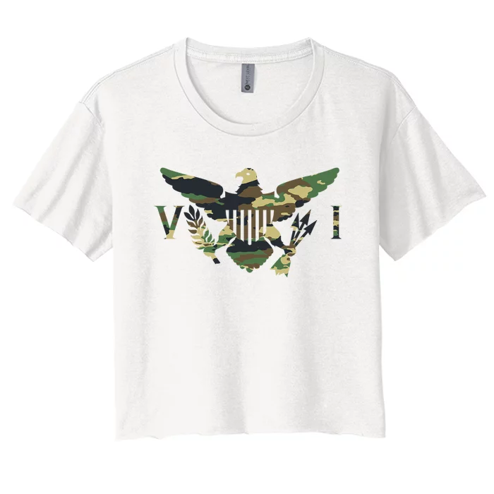 Virgin Islands Army Camo Flag Women's Crop Top Tee