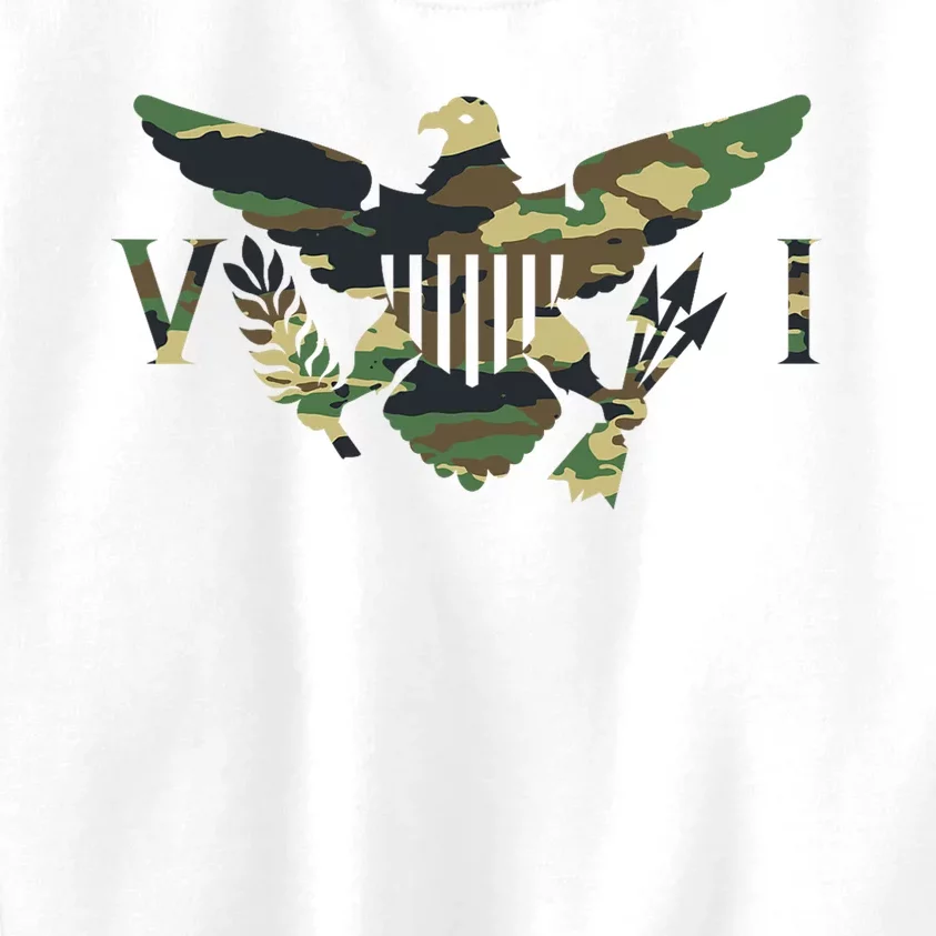 Virgin Islands Army Camo Flag Kids Sweatshirt