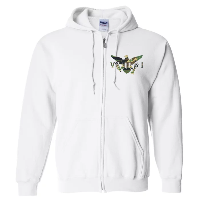 Virgin Islands Army Camo Flag Full Zip Hoodie