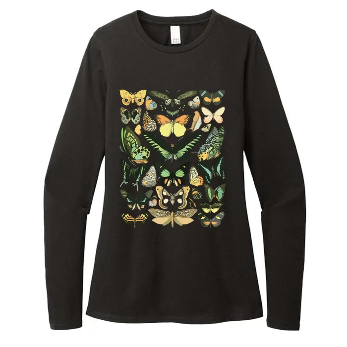 Vintage Inspired Butterfly Chart Womens CVC Long Sleeve Shirt