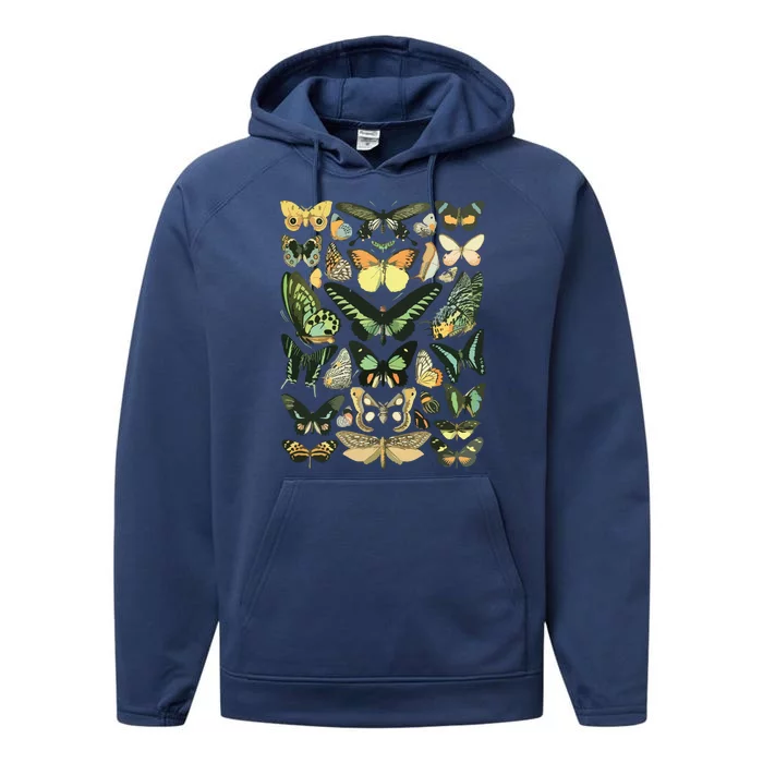 Vintage Inspired Butterfly Chart Performance Fleece Hoodie