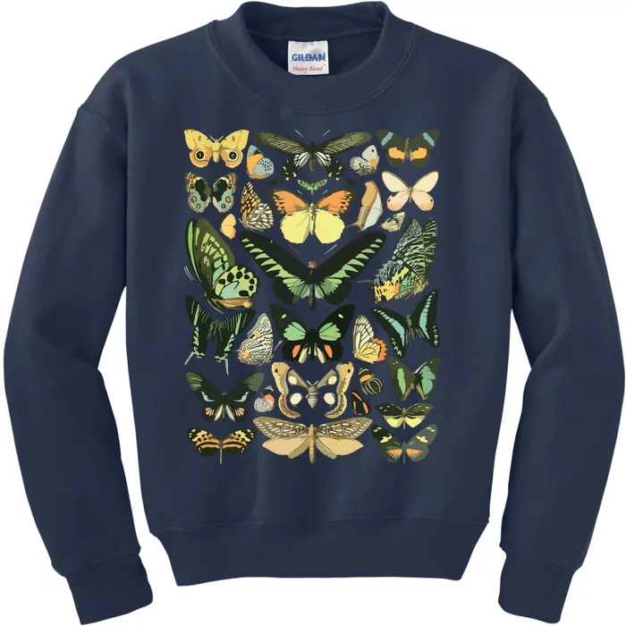 Vintage Inspired Butterfly Chart Kids Sweatshirt