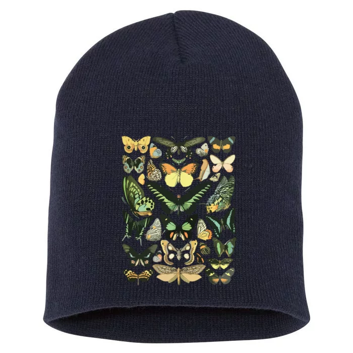 Vintage Inspired Butterfly Chart Short Acrylic Beanie