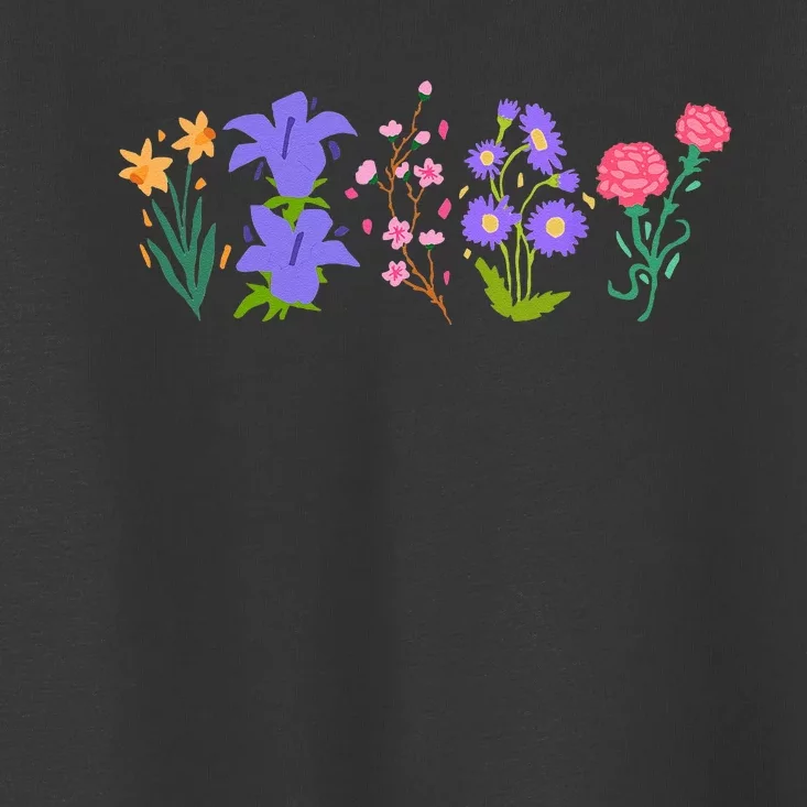 Vintage Inspired Botanical Flower Gardener Naturalist Flower Toddler T-Shirt