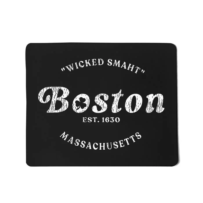 Vintage Irish Boston Green Shamrock Wicked Smaht Mousepad