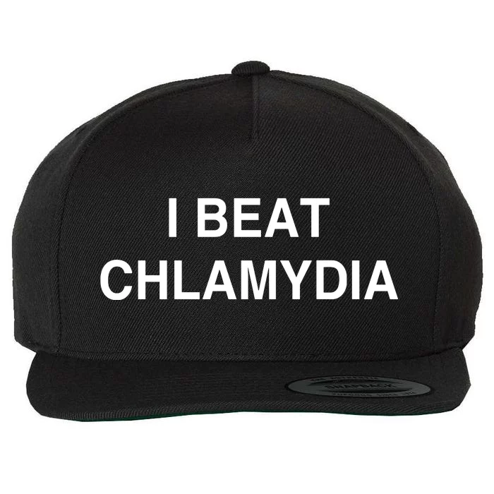 Veryscamlikely I Beat Chlamydia Wool Snapback Cap