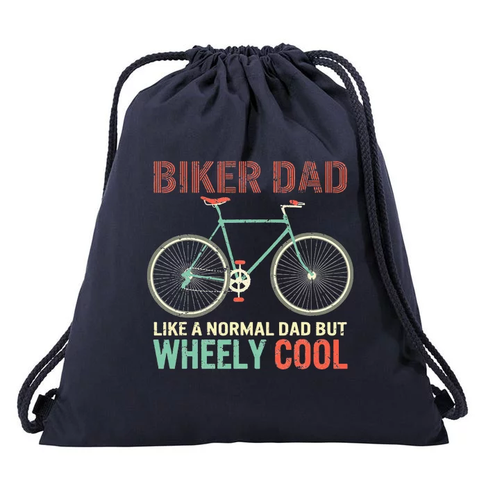 Vintage I'm Biker Dad Fathers Day Wheely Cooler Drawstring Bag