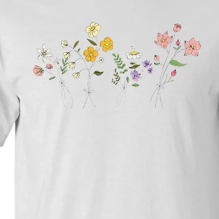 Vintage Inspired Botanical Flower Gardener Naturalist Flower Tall T-Shirt