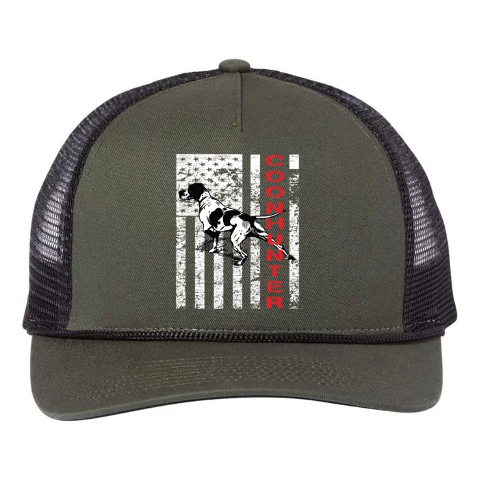 Vintage Inspired Coon Hunter Funny Gift For Raccoon Hunters Retro Rope Trucker Hat Cap