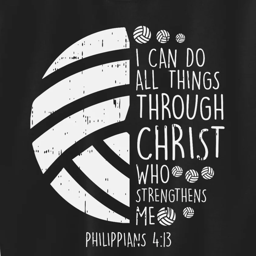 Volleyball I Can Do Things Bible Verse God Jesus Kids Sweatshirt