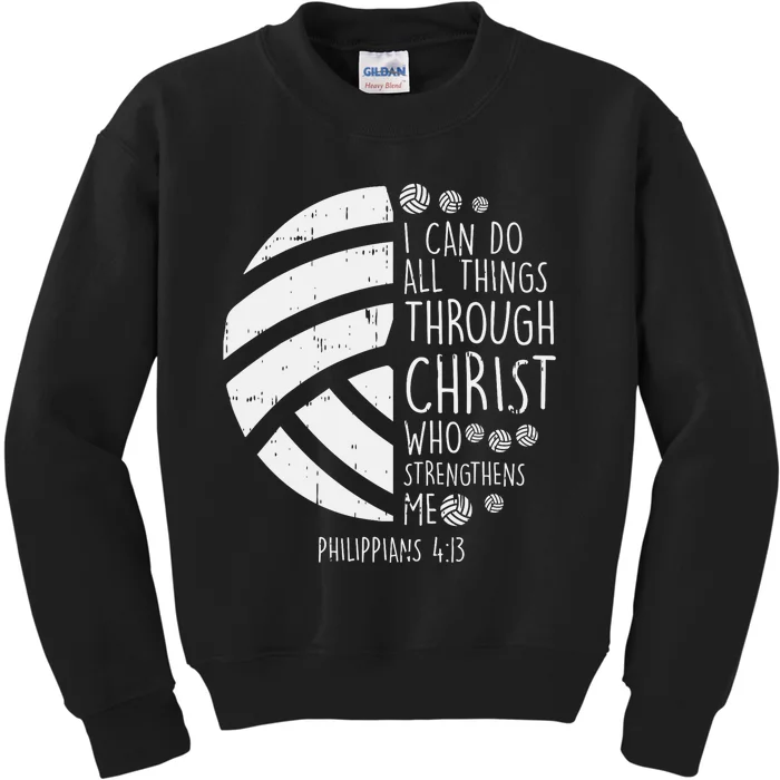 Volleyball I Can Do Things Bible Verse God Jesus Kids Sweatshirt