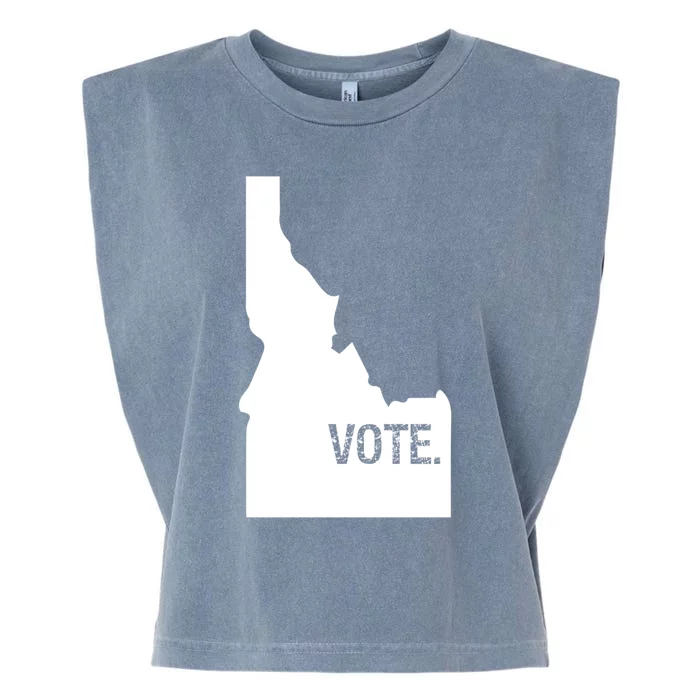 Vote Idaho Cute Gift Election Day State Voting Gift Garment-Dyed Women's Muscle Tee