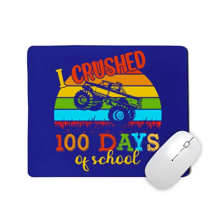 Vintage I Crushed 100 Days Of School Truck Gift Mousepad