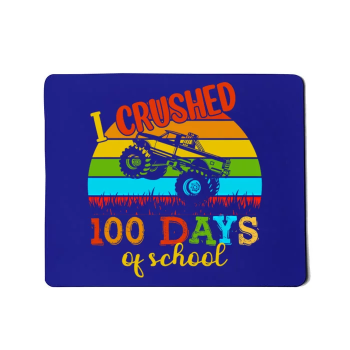 Vintage I Crushed 100 Days Of School Truck Gift Mousepad