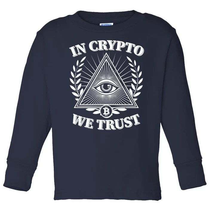 Vintage In Crypto We Trust Eye Of Providence Toddler Long Sleeve Shirt