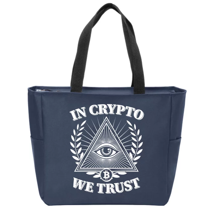 Vintage In Crypto We Trust Eye Of Providence Zip Tote Bag