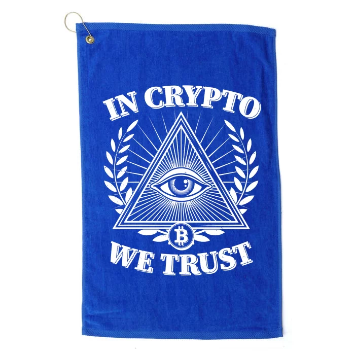 Vintage In Crypto We Trust Eye Of Providence Platinum Collection Golf Towel