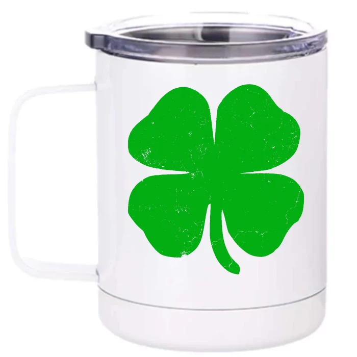 Vintage Irish Clover St. Patrick's Day Lucky Graphic Front & Back 12oz Stainless Steel Tumbler Cup