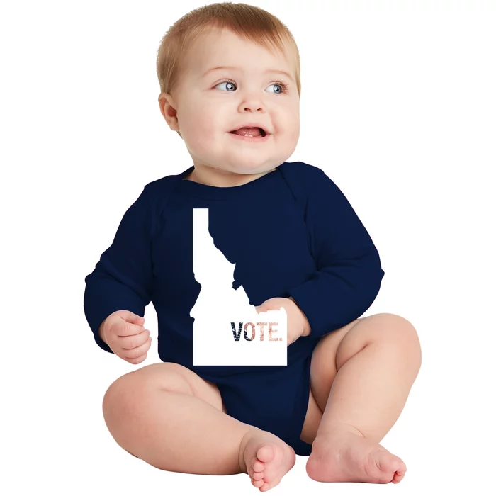 Vote Idaho Cool Gift Election Day State Voting Gift Baby Long Sleeve Bodysuit