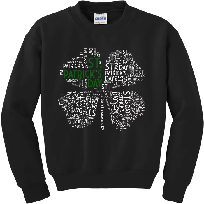 Vintage Irish Clover St. Patrick's Day Lucky Graphic Kids Sweatshirt