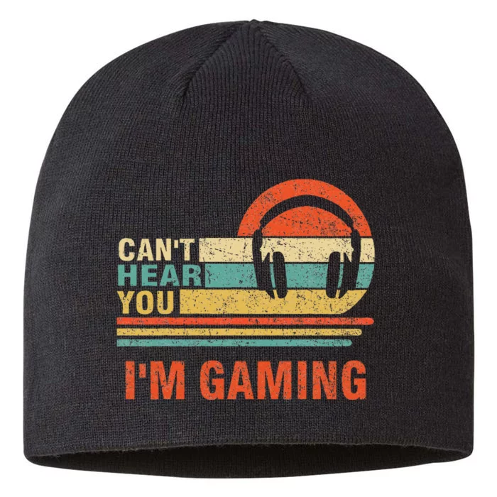 vintage I Can't Hear You I'm Gaming Gift 8 1/2in Sustainable Knit Beanie