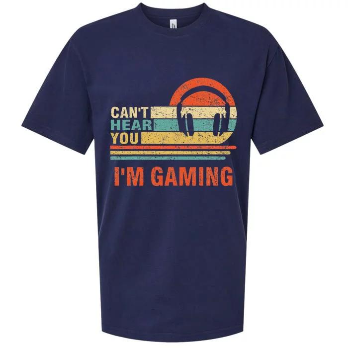 vintage I Can't Hear You I'm Gaming Gift Sueded Cloud Jersey T-Shirt