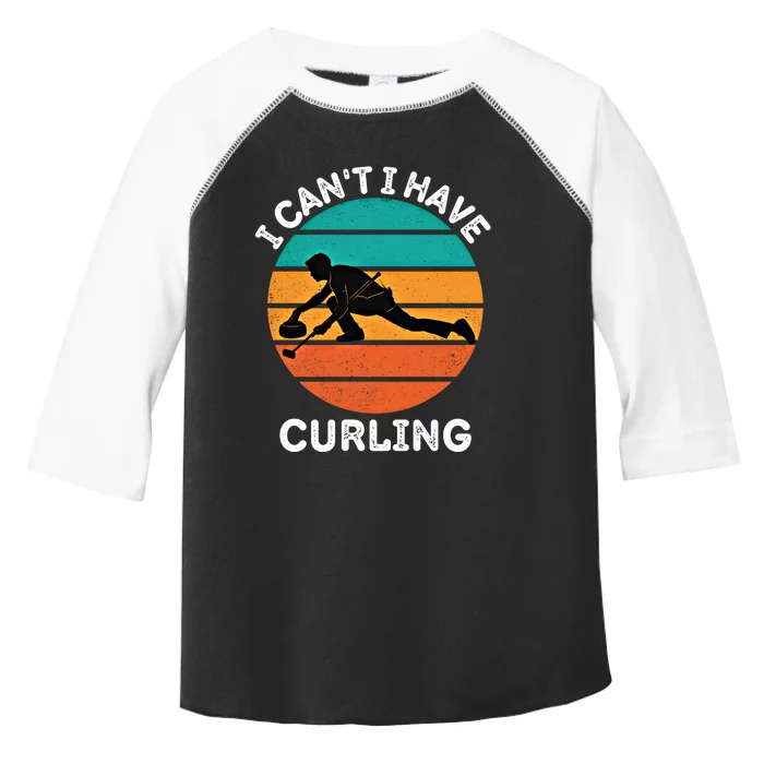 Vintage I CanT I Have Curling Lover Retro Curling Gift Toddler Fine Jersey T-Shirt