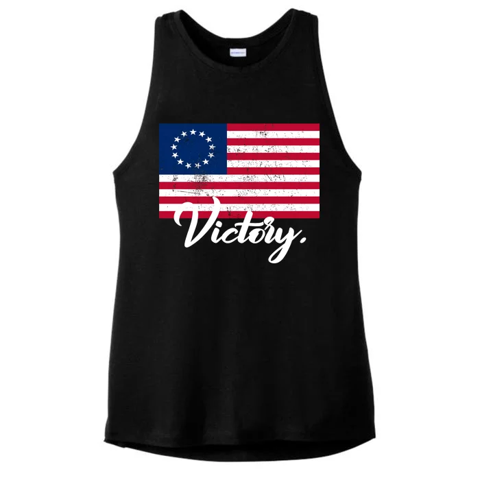 Victory America Betsy Ross Flag 1776 Ladies Tri-Blend Wicking Tank