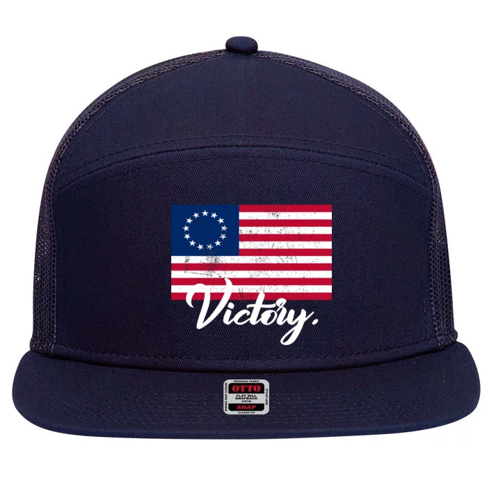 Victory America Betsy Ross Flag 1776 7 Panel Mesh Trucker Snapback Hat