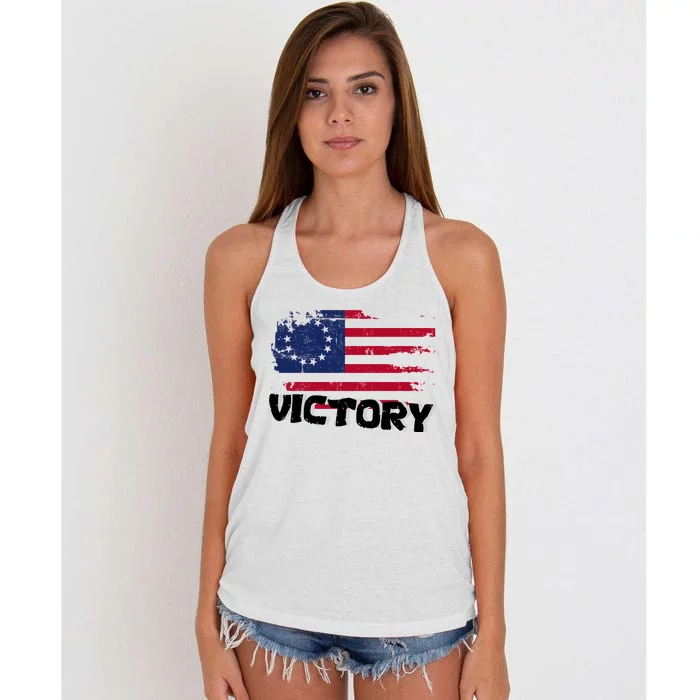 Victory Betsy Ross Original Flag Women's Knotted Racerback Tank