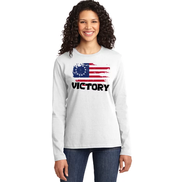 Victory Betsy Ross Original Flag Ladies Long Sleeve Shirt