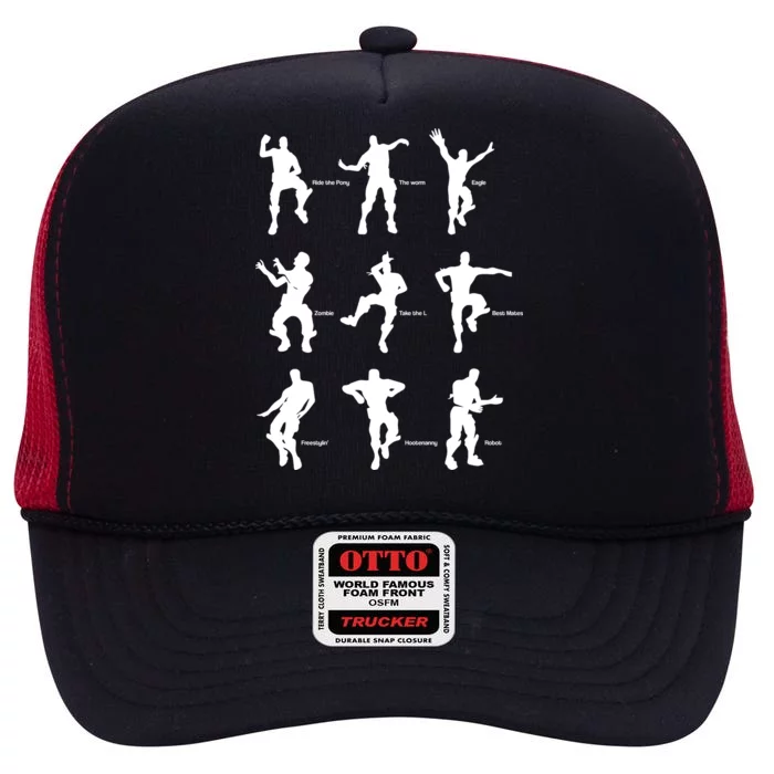 Victory Royale Gamer Dance Moves High Crown Mesh Trucker Hat