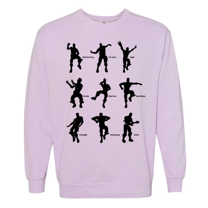 Victory Royale Gamer Dance Moves Garment-Dyed Sweatshirt