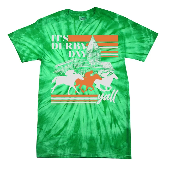 Vintage It's Derby Day Yall Horse Racing Tie-Dye T-Shirt