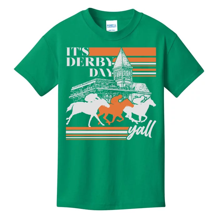 Vintage It's Derby Day Yall Horse Racing Kids T-Shirt