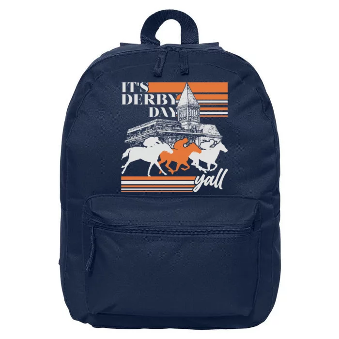 Vintage It's Derby Day Yall Horse Racing 16 in Basic Backpack