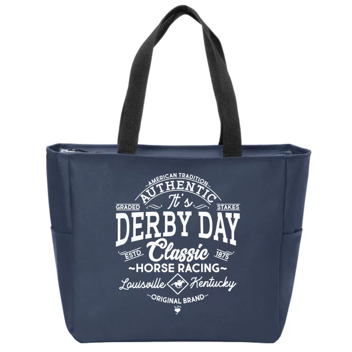 Vintage It's Derby Day Classic Horse Racing Zip Tote Bag