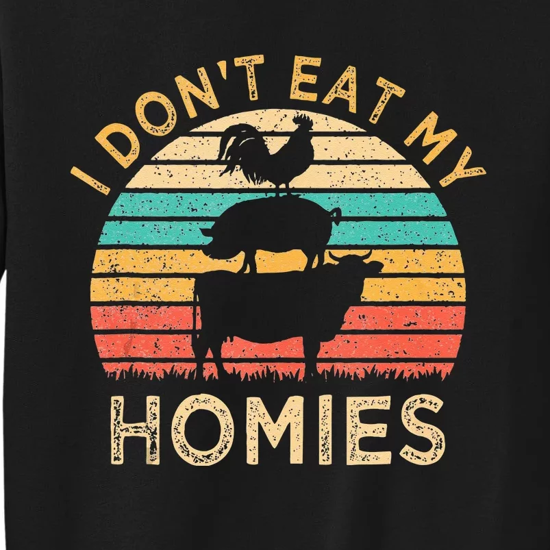 Vegetarian I Dont Eat My Homies Funny Vegan Retro Sweatshirt