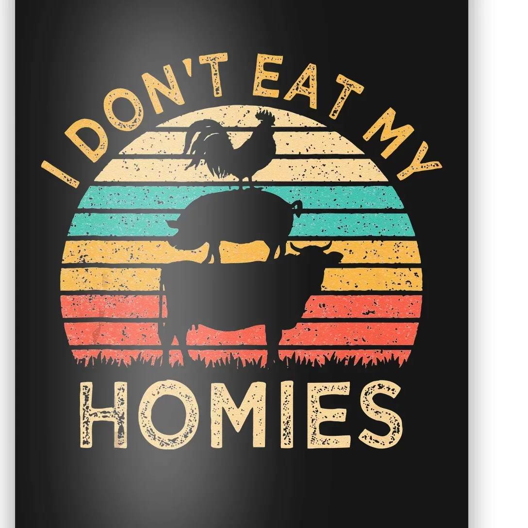 Vegetarian I Dont Eat My Homies Funny Vegan Retro Poster