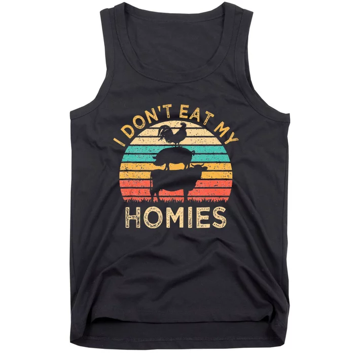 Vegetarian I Dont Eat My Homies Funny Vegan Retro Tank Top