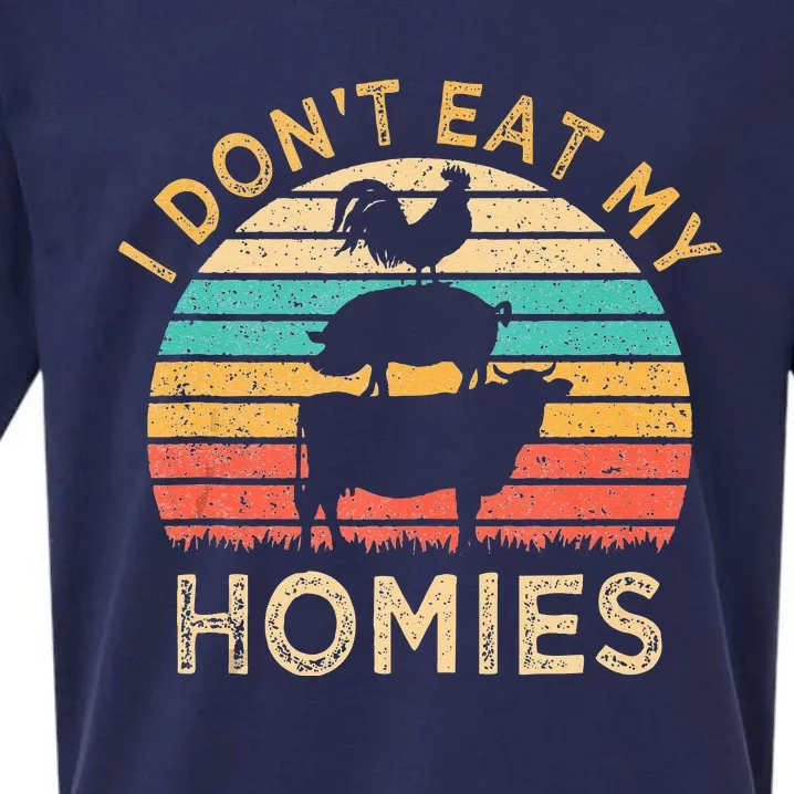 Vegetarian I Dont Eat My Homies Funny Vegan Retro Sueded Cloud Jersey T-Shirt