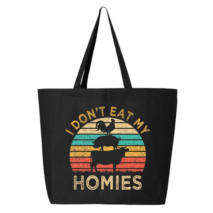 Vegetarian I DonT Eat My Homies Funny Vegan Retro 25L Jumbo Tote