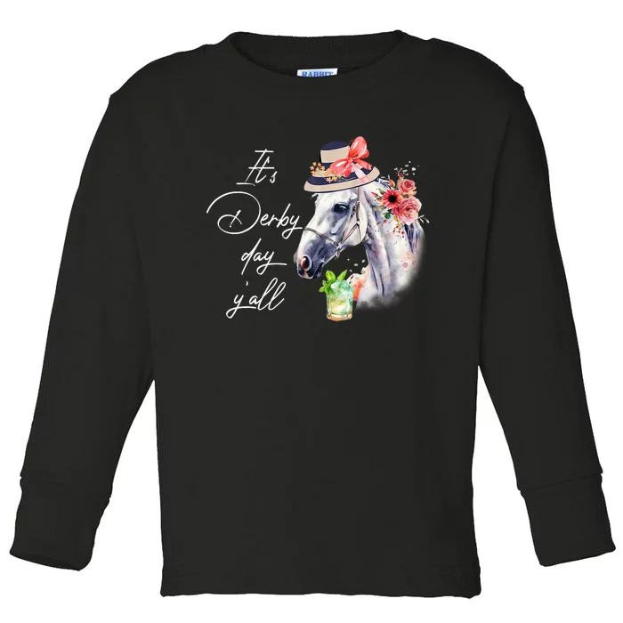 Vintage Its Derby 150 Yall 150th Horse Racing Derby Day 2024 Toddler Long Sleeve Shirt