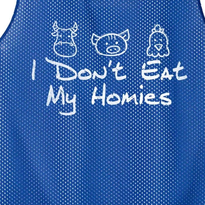 Vegetarian I Dont Eat My Homies Vegan Animals Lover Cute Gift Mesh Reversible Basketball Jersey Tank