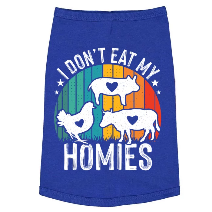 Vegetarian I Dont Eat My Homies Funny Vegan Retro Gift Doggie Tank