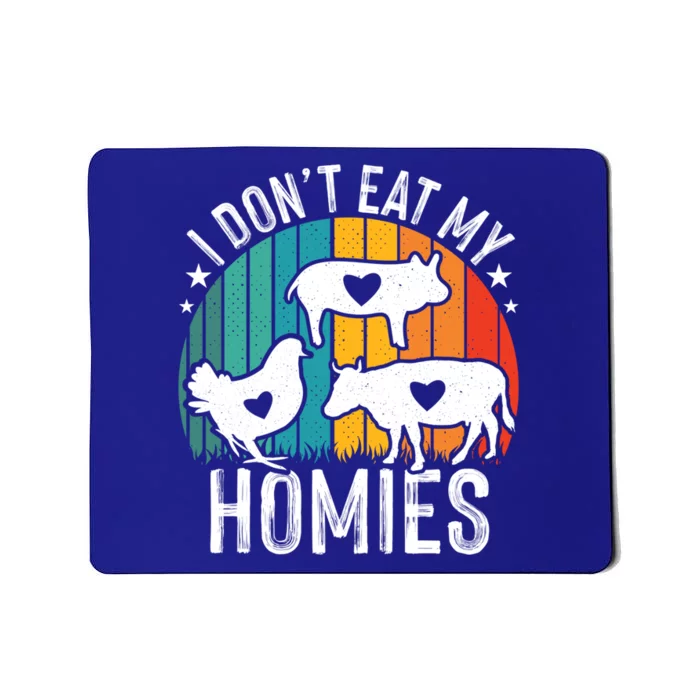 Vegetarian I Dont Eat My Homies Funny Vegan Retro Gift Mousepad