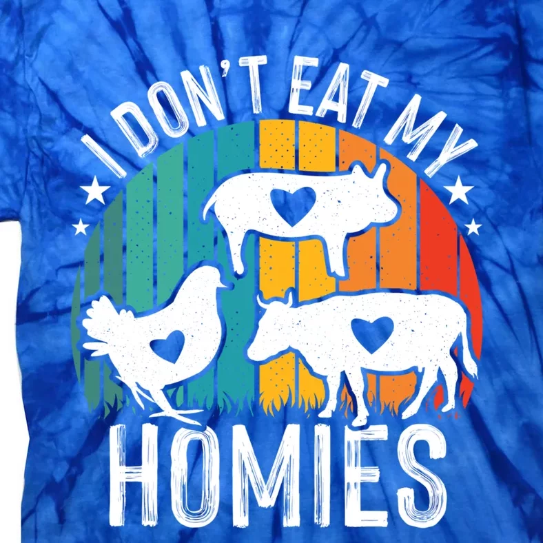 Vegetarian I Dont Eat My Homies Funny Vegan Retro Gift Tie-Dye T-Shirt