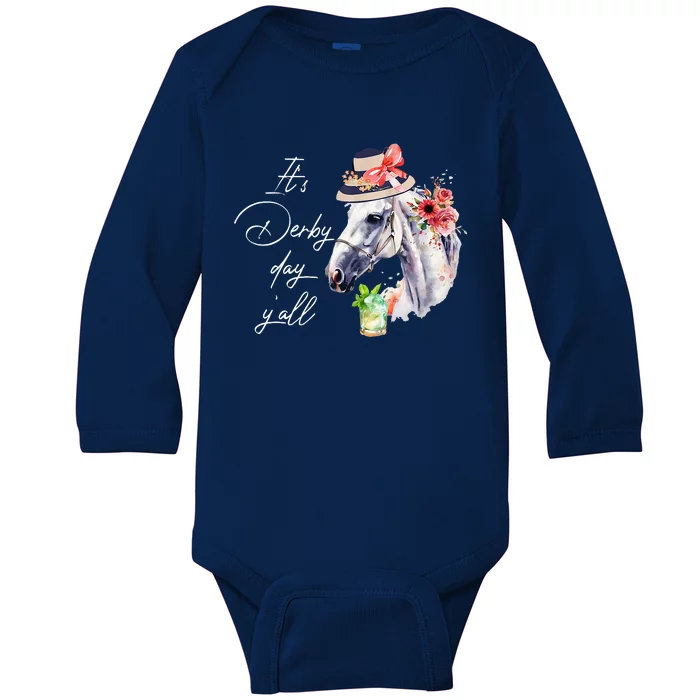 Vintage Its Derby 150 Yall 150th Horse Racing Derby Day 2024 Baby Long Sleeve Bodysuit