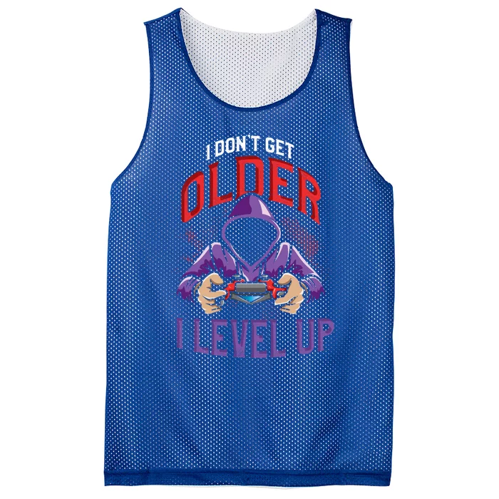 Vintage I Dont Get Older I Level Up Gamer Birthday Gift Mesh Reversible Basketball Jersey Tank