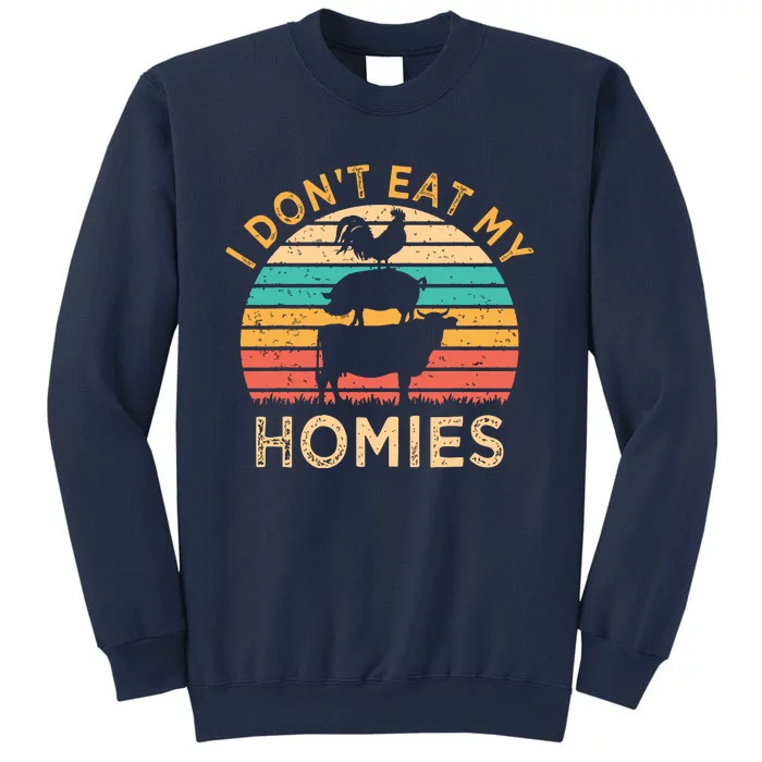 Vegetarian I Dont Eat My Homies Funny Vegan Retro Sweatshirt